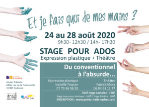 Stage pour ados expression plastique et theatre du 24 au 28 aout à Toulouse
